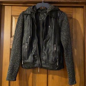 tilly’s leather jacket with hood